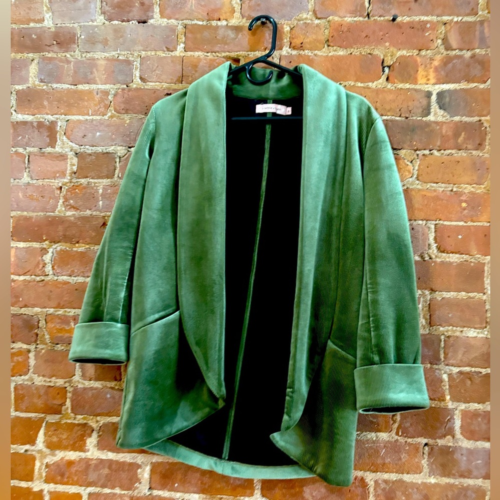 Luxurious green velvet cord jacket